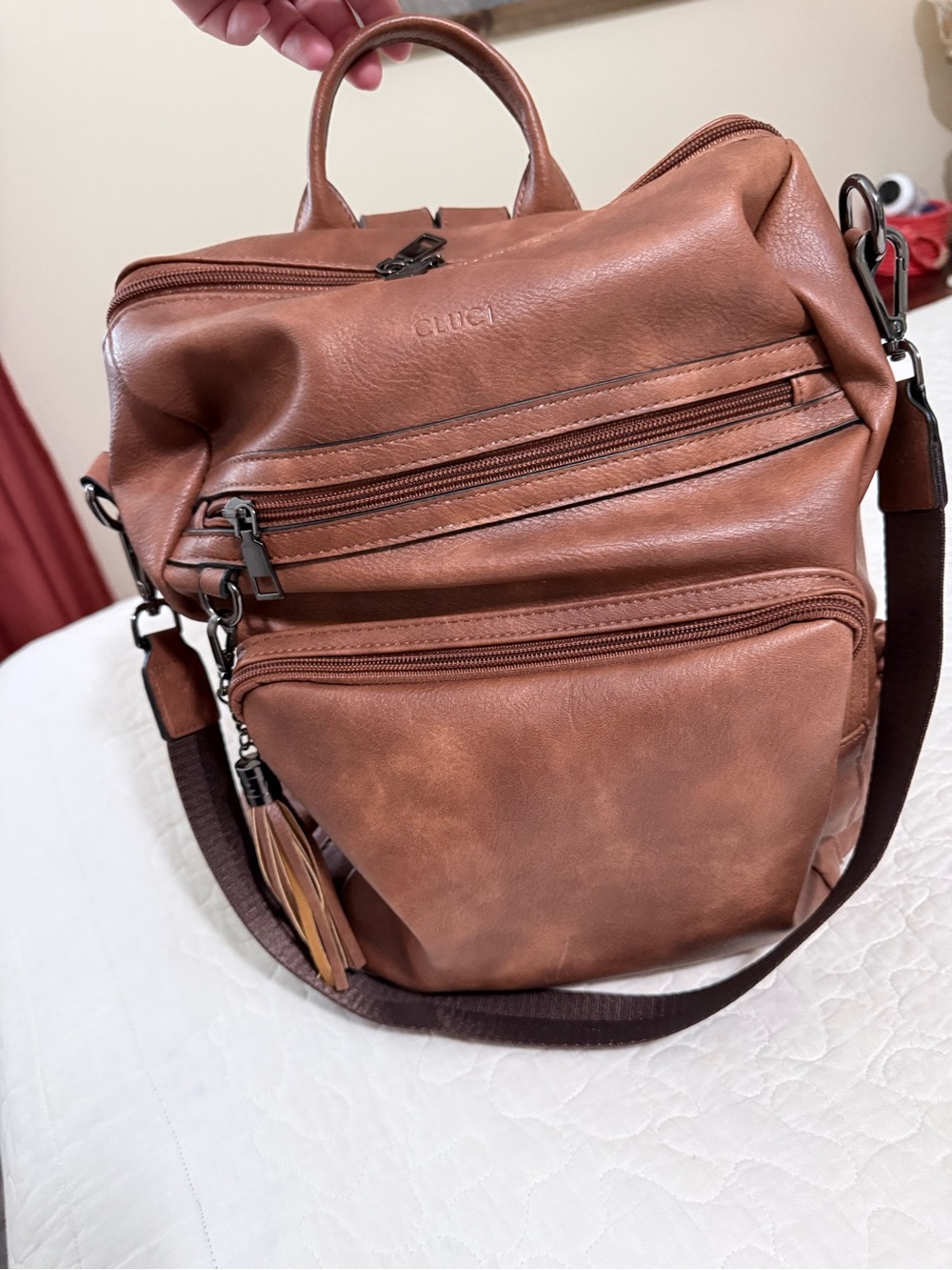 Faux Leather Backpack Purse